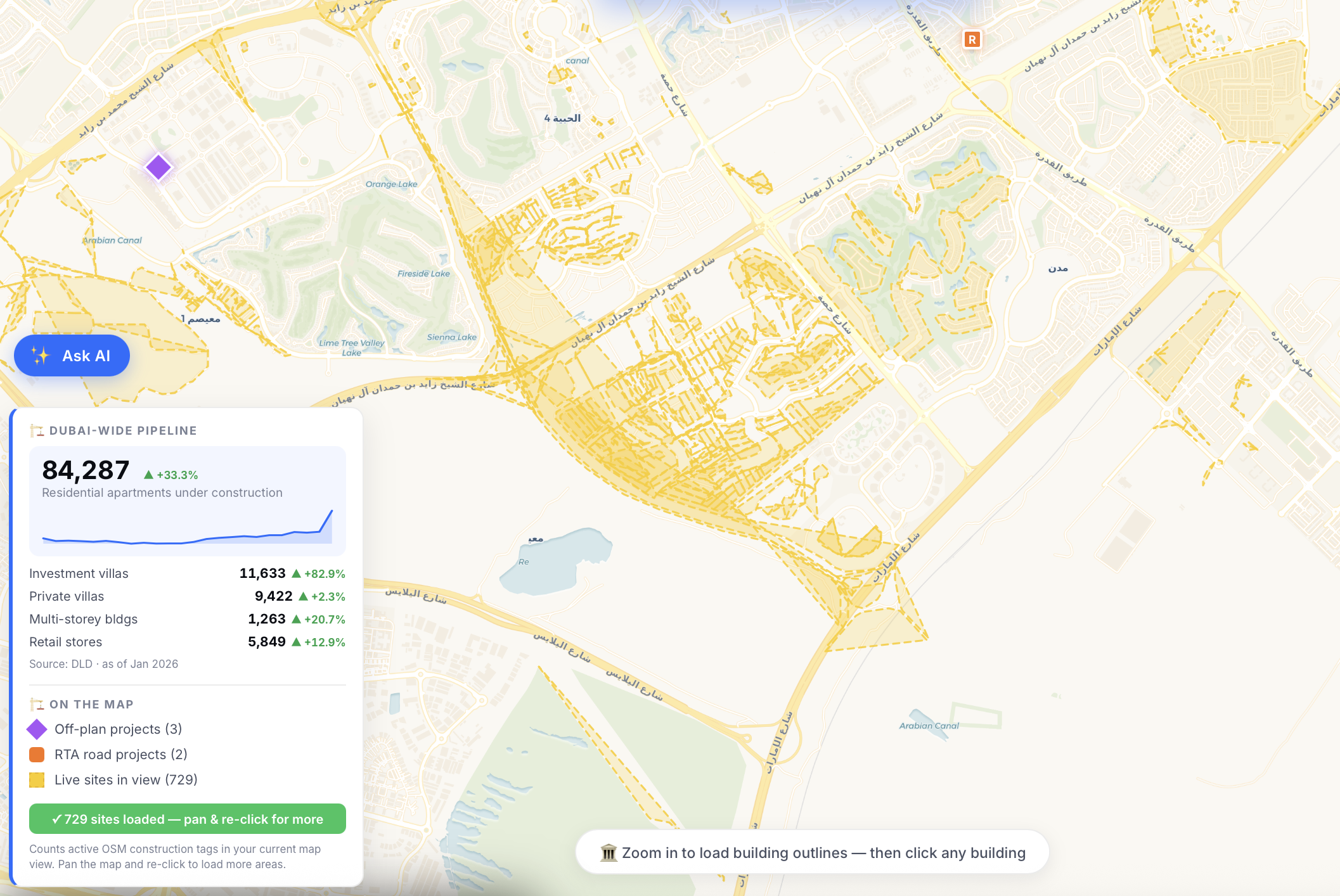 Ardhi map — Active construction layer.