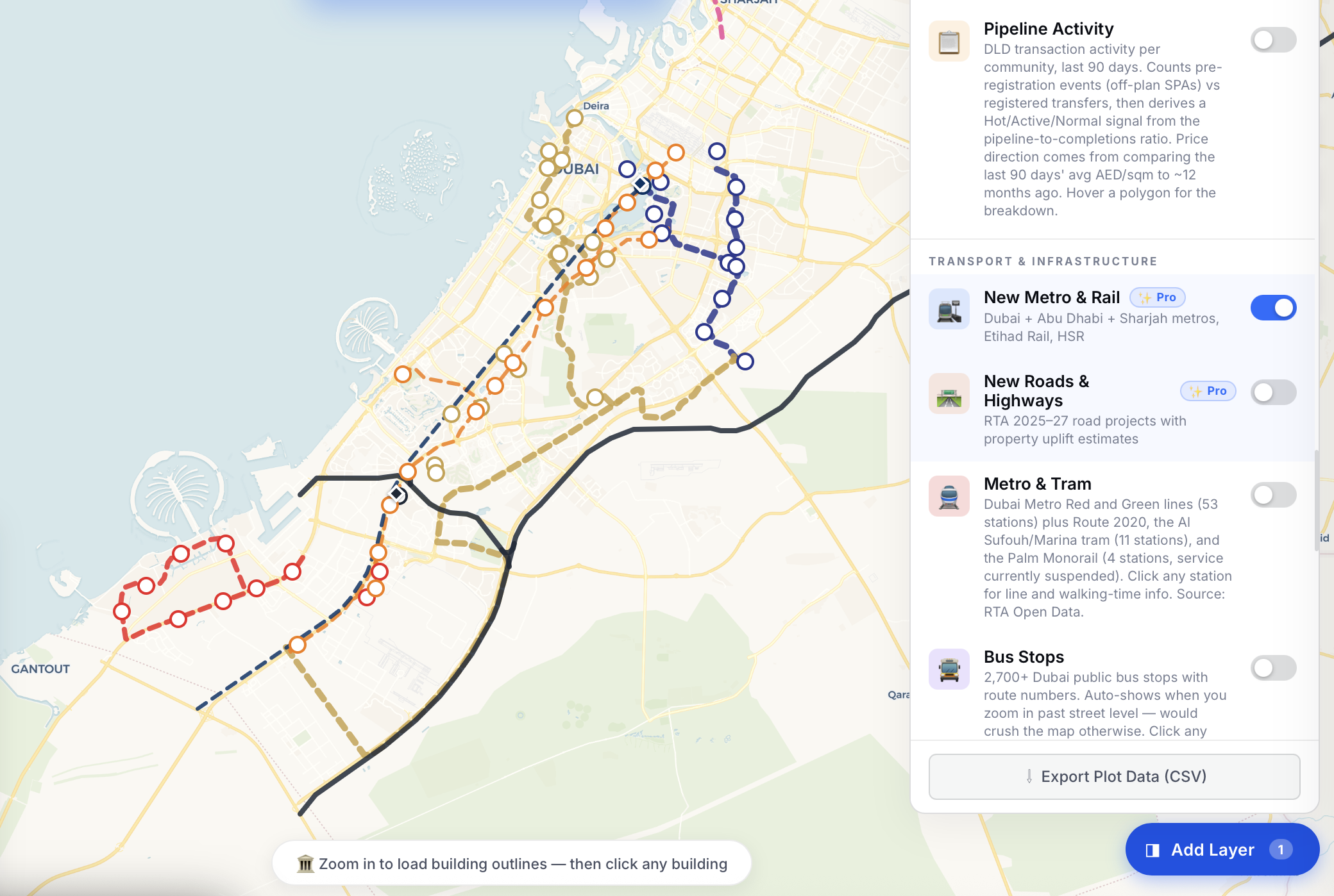 Ardhi map — New metro and roads layer.